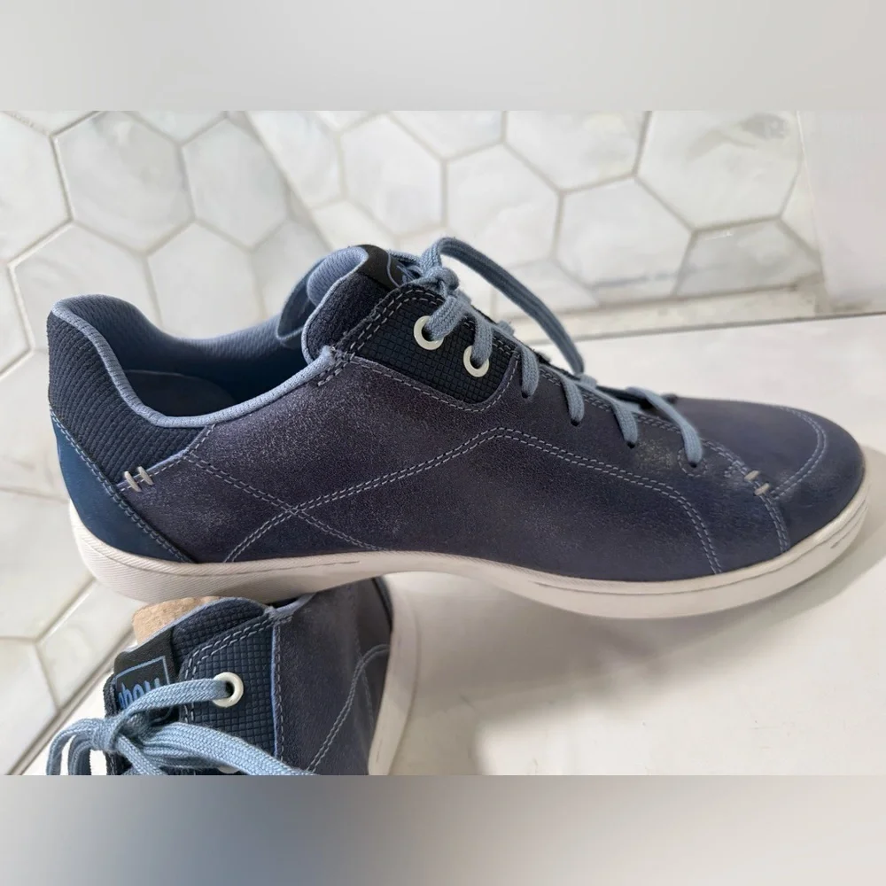 Ahnu Blue Noe Leather Sneakers Shoes Size 10 NEW Comfort Walking